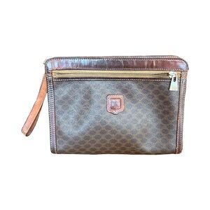 Celine Vintage Clutch Bag Macadam Beige